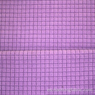 Tejidos de vellón cepillado de punto jacquard a cuadros morado